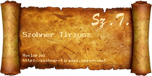 Szohner Tirzusz névjegykártya